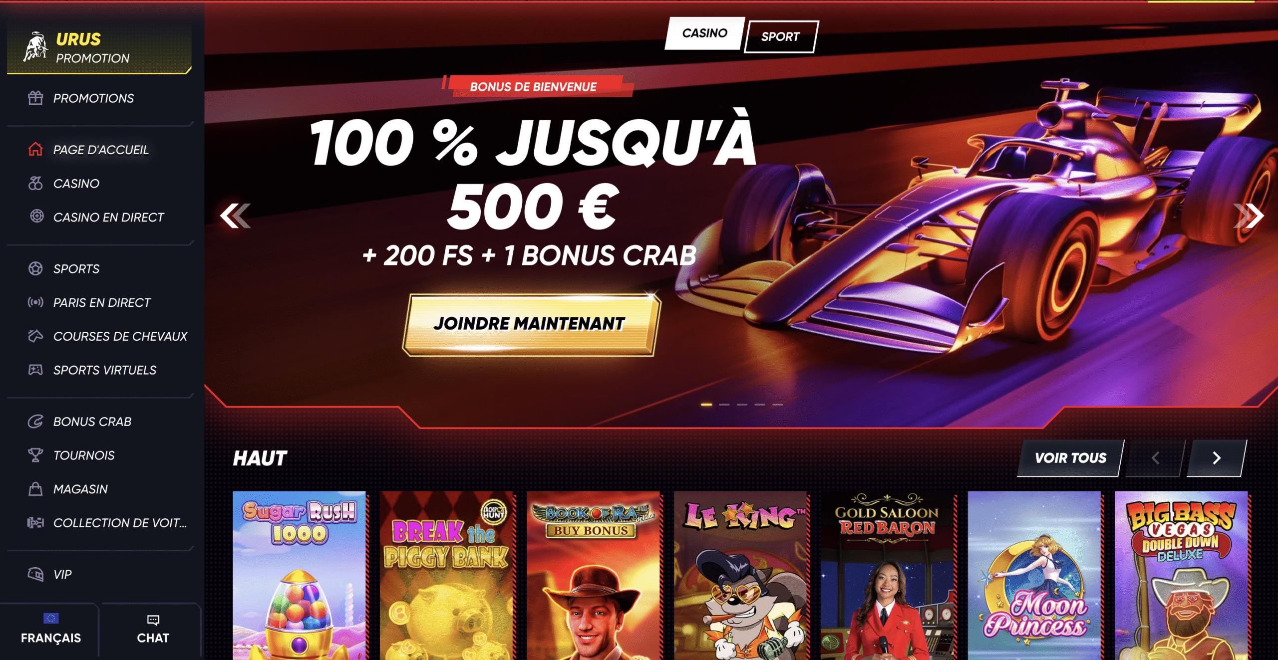Quick Win Casino bonus de bienvenue 750 euros et 200 free spins pour nouveaux joueurs